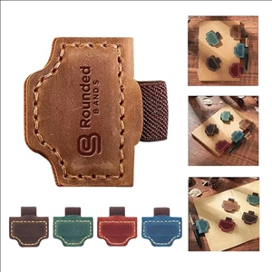 Leather Magnetic Bookmark With Pen Holder